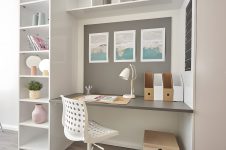 Room with bookcase and desk at The Bank, Southampton