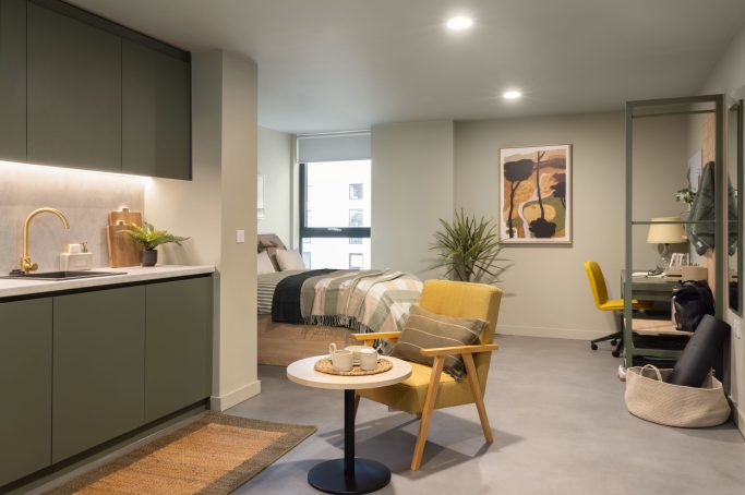 Roomy Studio Apartment with chair at The Store House